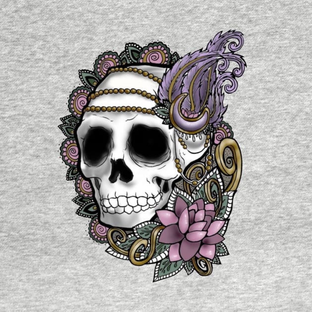 Floral skull flapper by Klumbsykay